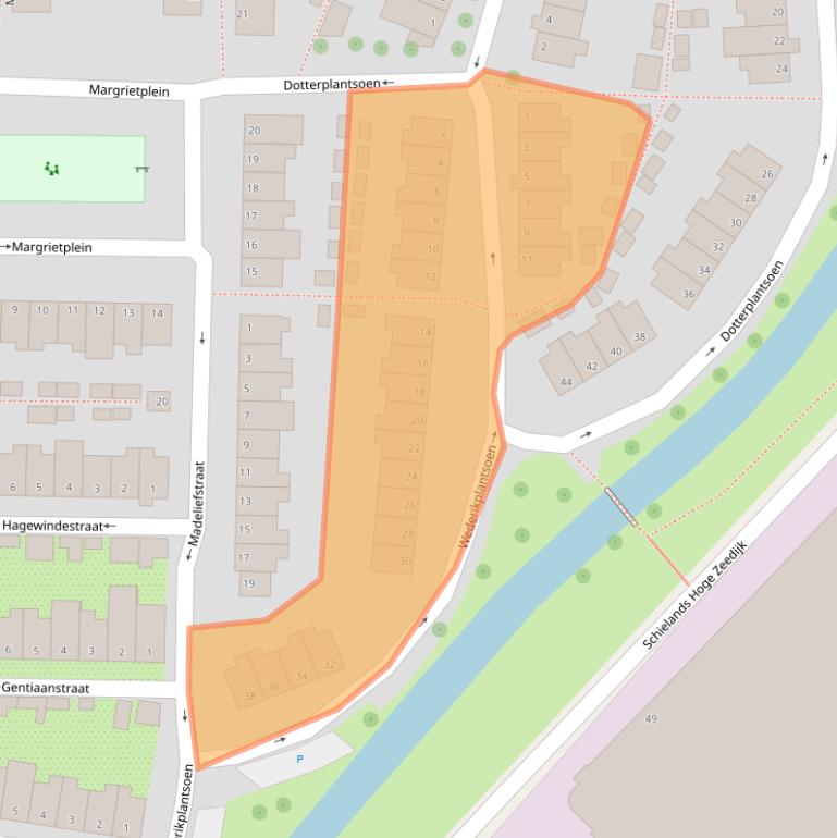 Kaart van postcodegebied 2802ZL.