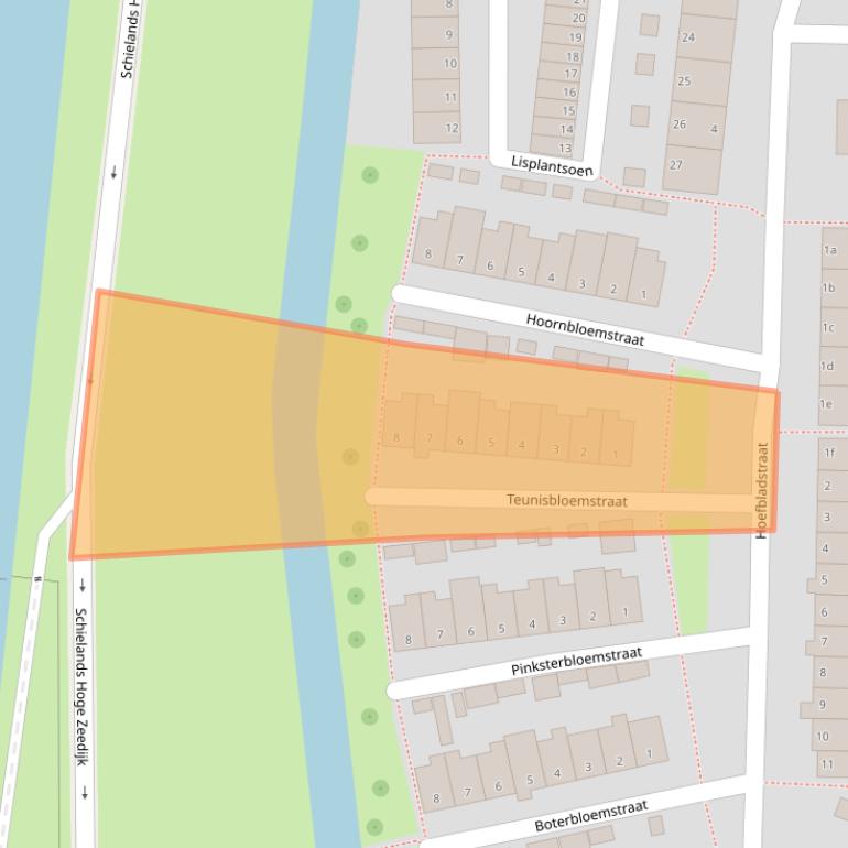 Kaart van postcodegebied 2802ZN.