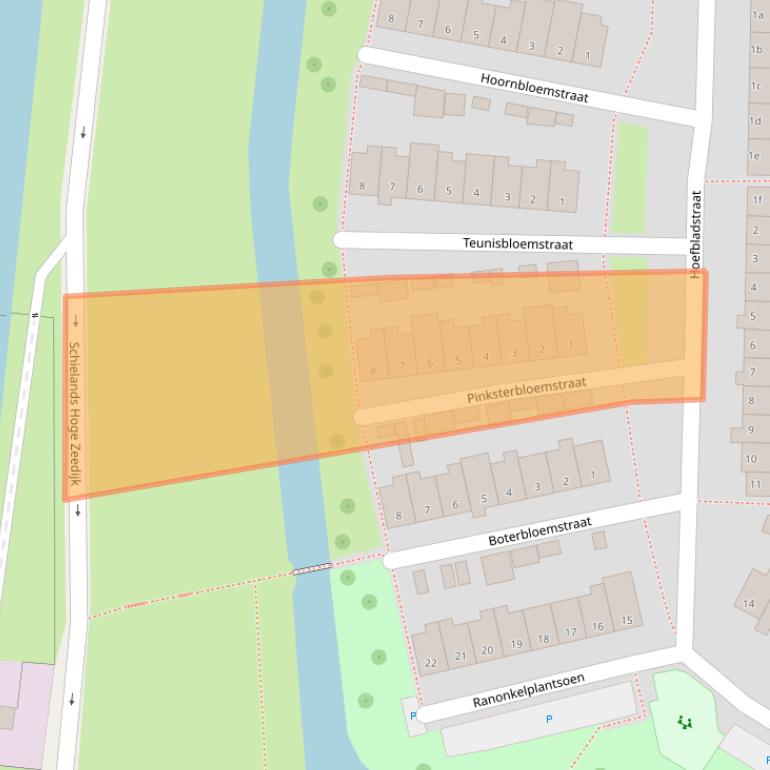 Kaart van postcodegebied 2802ZP.