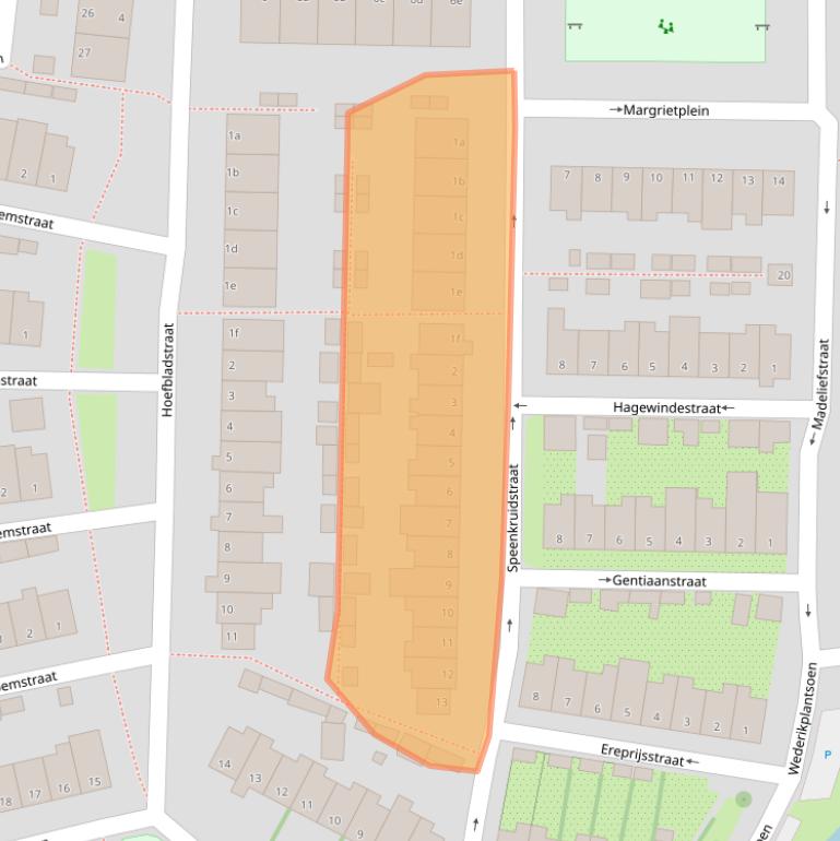 Kaart van postcodegebied 2802ZT.