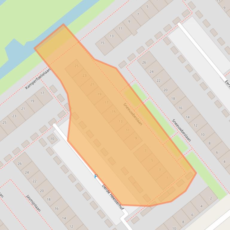 Kaart van postcodegebied 2803AD.