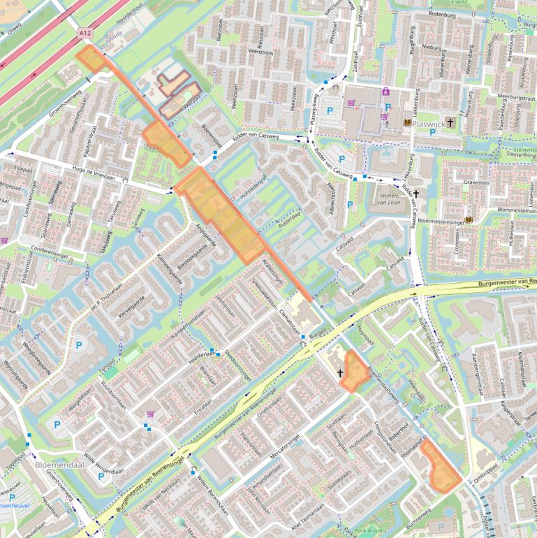 Kaart van postcodegebied 2803AW.
