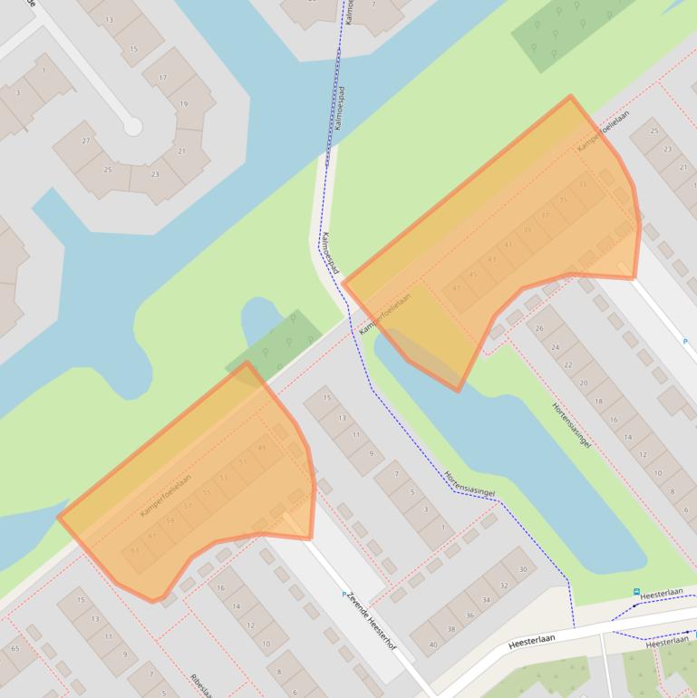 Kaart van postcodegebied 2803BE.
