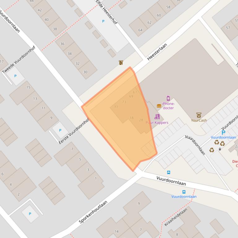 Kaart van postcodegebied 2803BK.