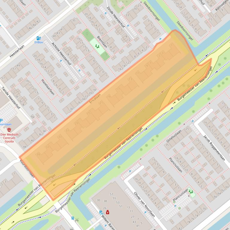 Kaart van postcodegebied 2803BN.