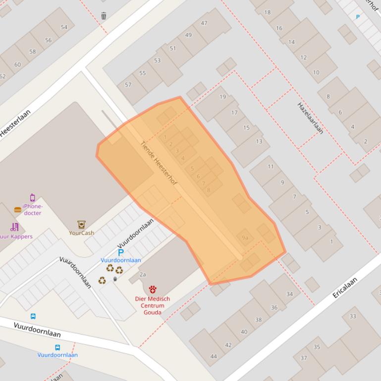 Kaart van postcodegebied 2803CH.