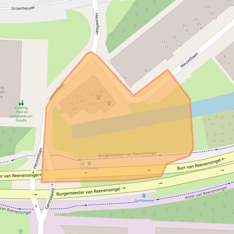 Kaart van postcodegebied 2803DM.