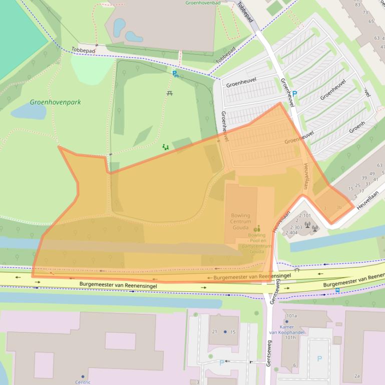 Kaart van postcodegebied 2803DT.