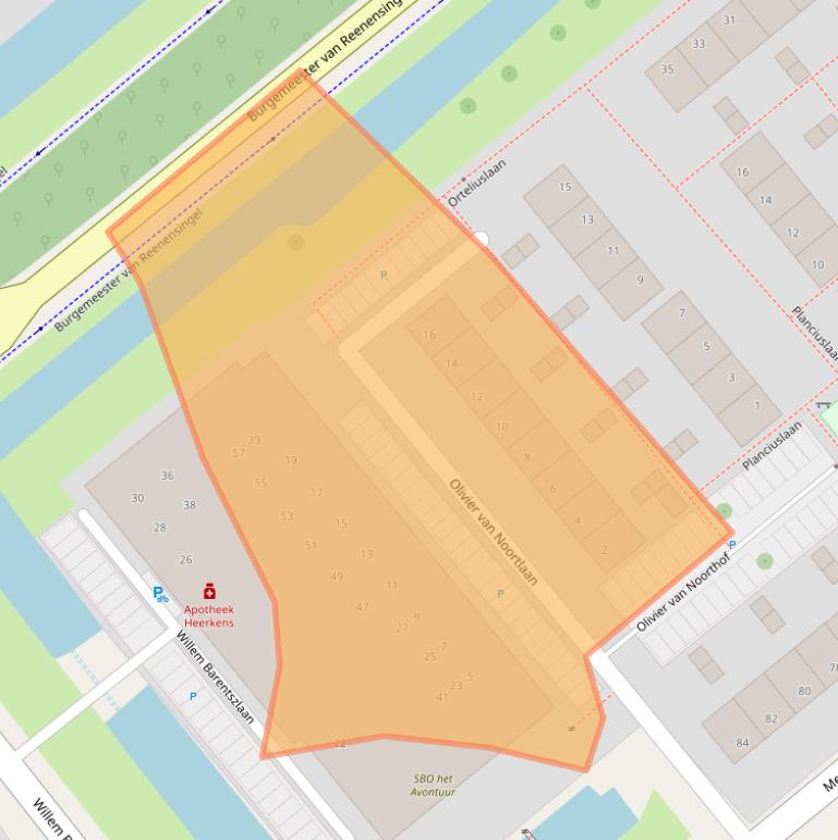 Kaart van postcodegebied 2803ED.