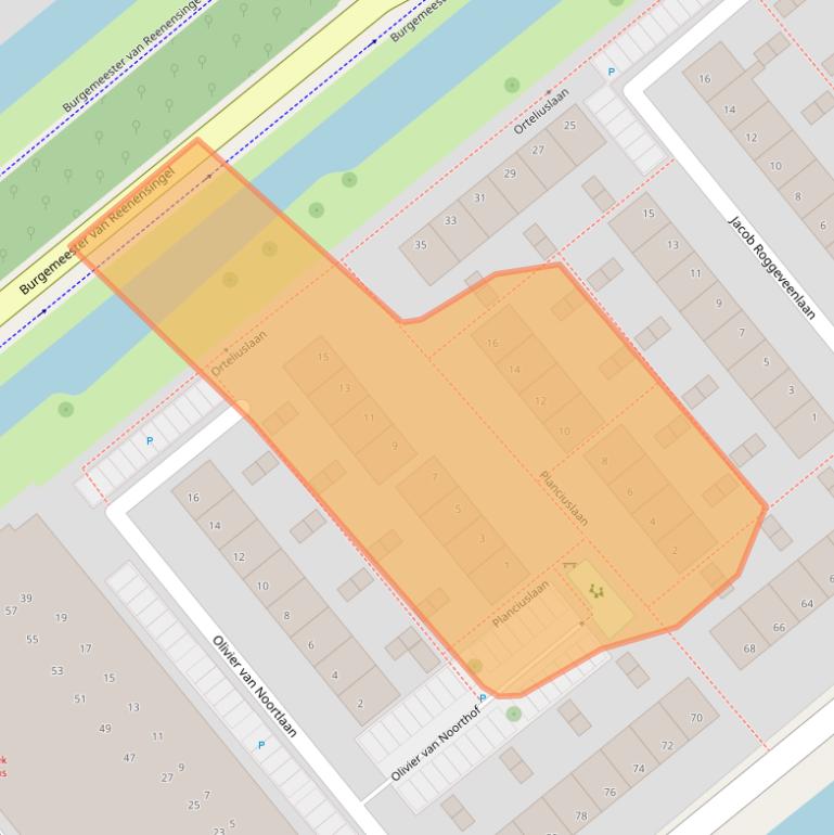 Kaart van postcodegebied 2803EE.