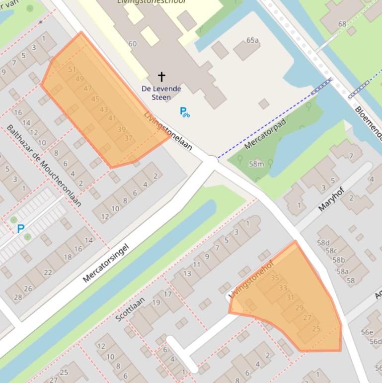 Kaart van postcodegebied 2803EM.