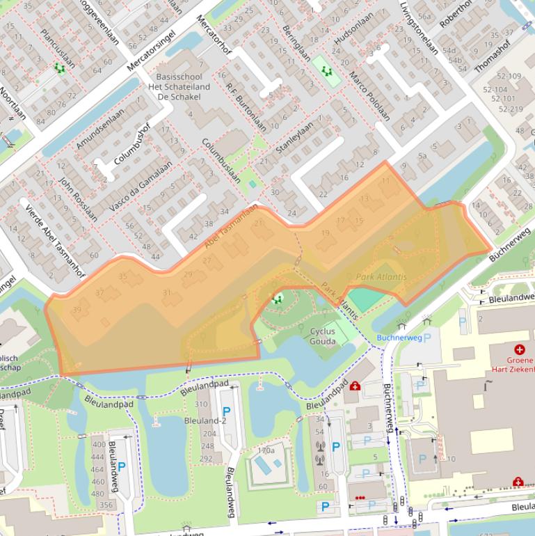 Kaart van postcodegebied 2803GJ.