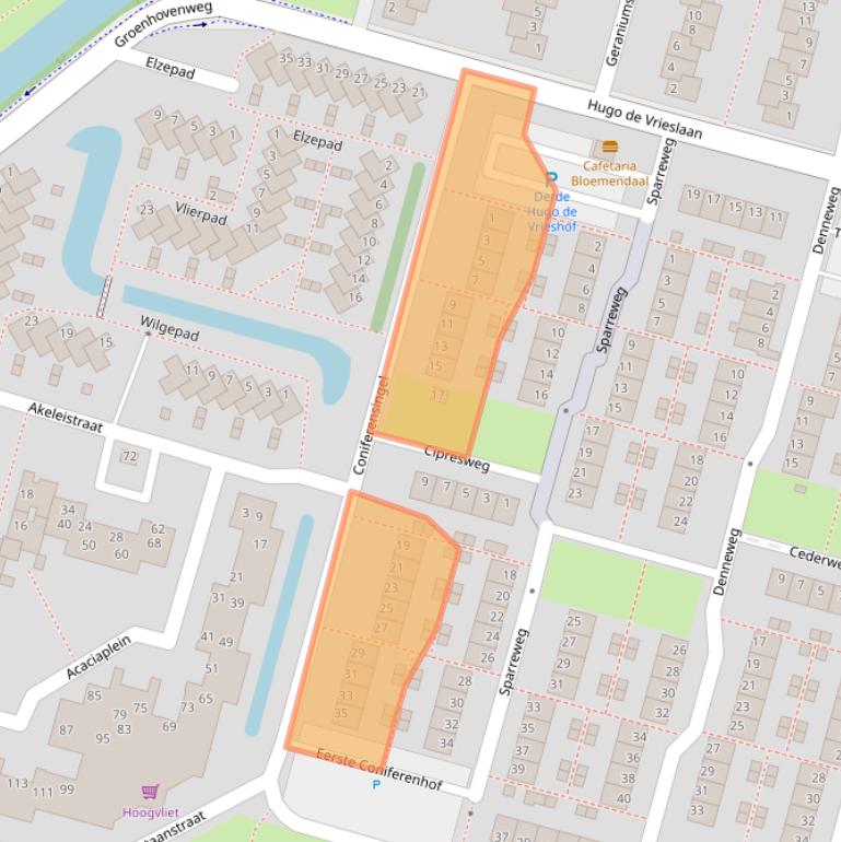 Kaart van postcodegebied 2803JE.
