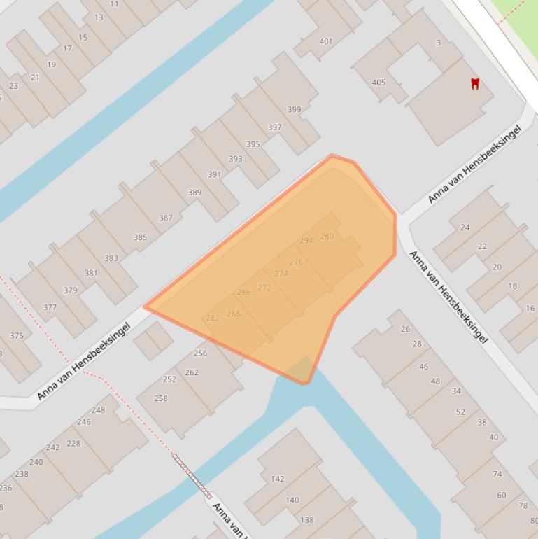 Kaart van postcodegebied 2803LN.