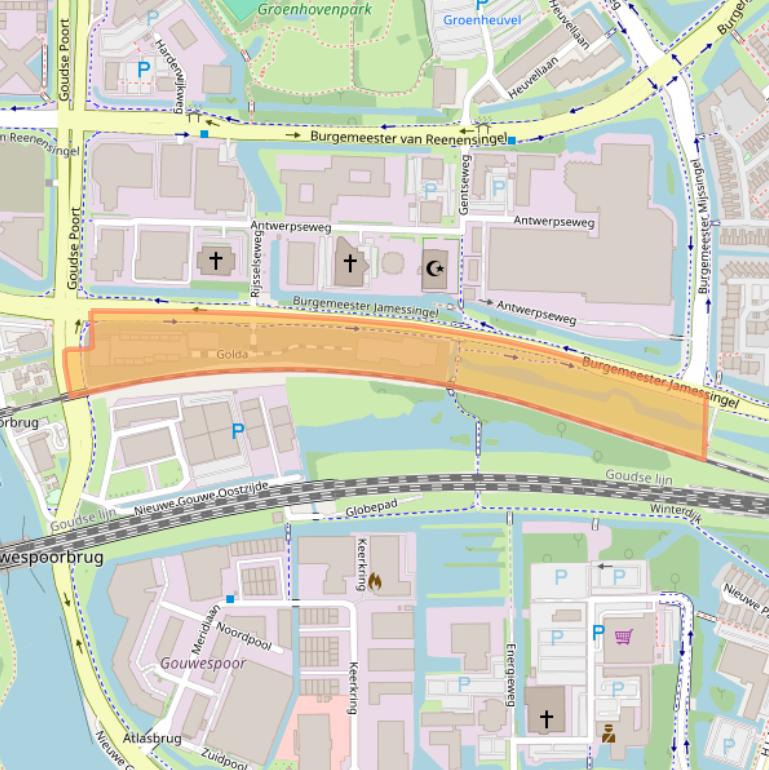 Kaart van postcodegebied 2803LZ.