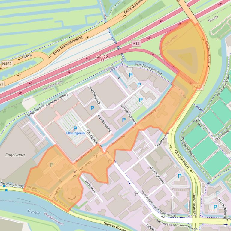 Kaart van postcodegebied 2803MC.