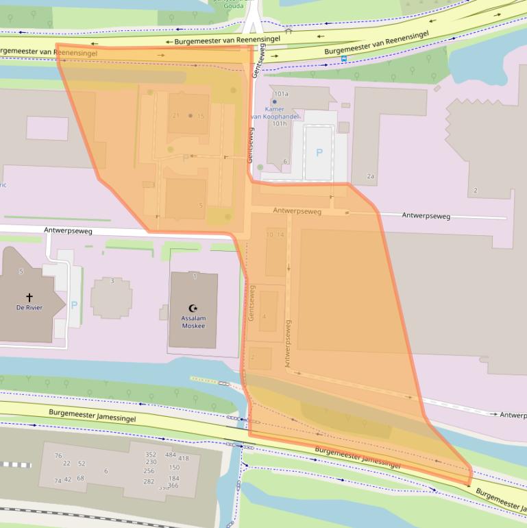 Kaart van postcodegebied 2803PC.