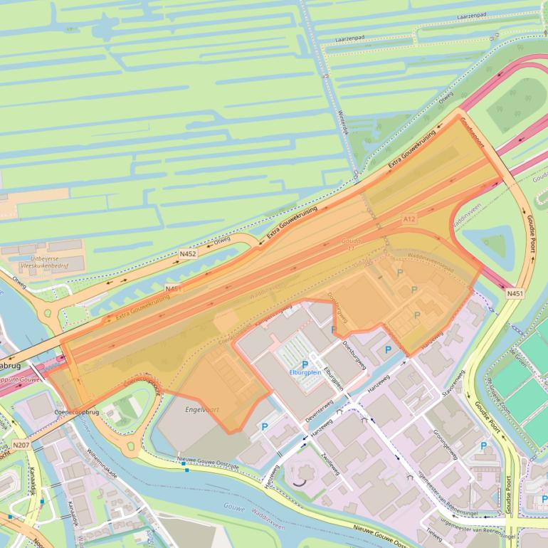Kaart van postcodegebied 2803PE.