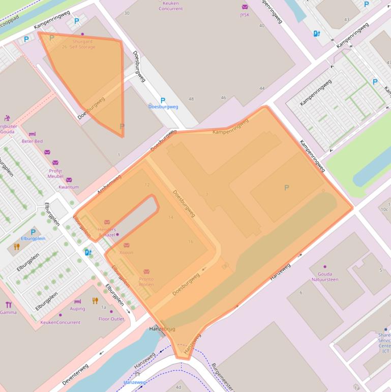 Kaart van postcodegebied 2803PL.