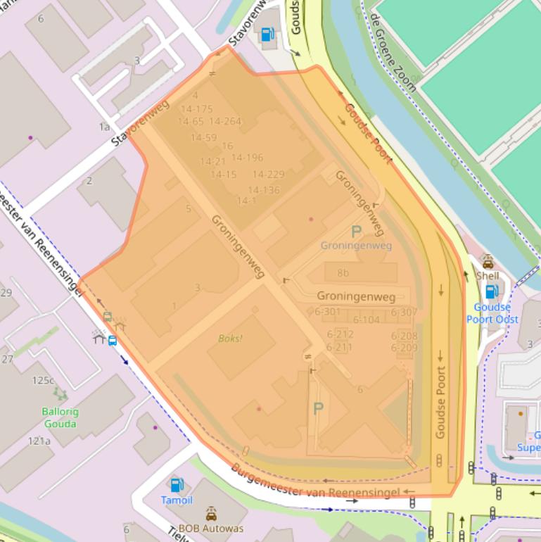 Kaart van postcodegebied 2803PV.