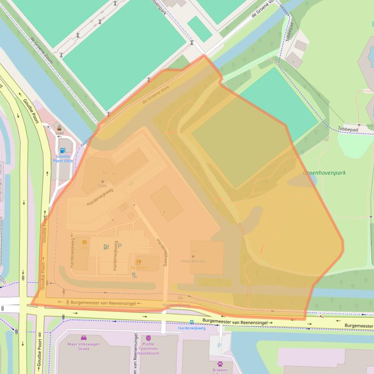 Kaart van postcodegebied 2803PW.