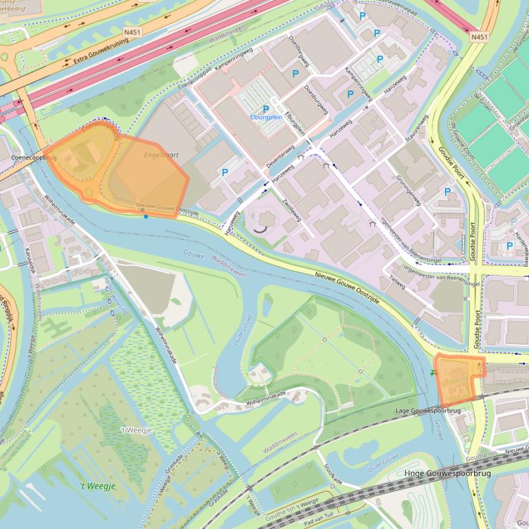 Kaart van postcodegebied 2803RA.