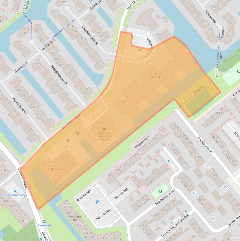 Kaart van postcodegebied 2803RT.