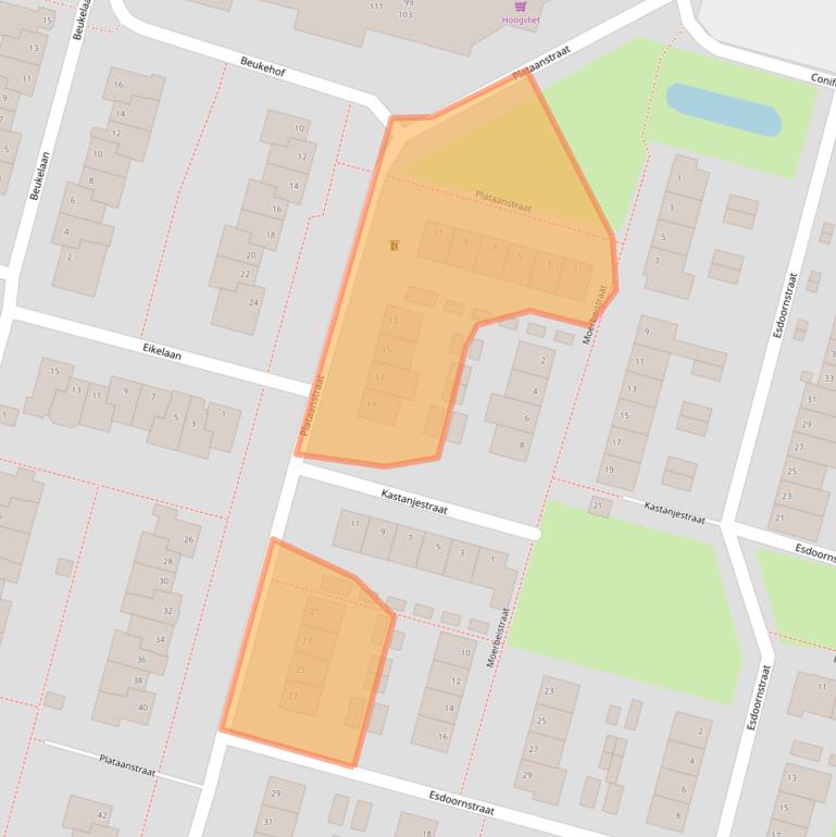 Kaart van postcodegebied 2803ST.