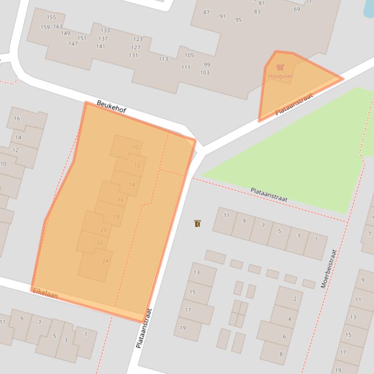 Kaart van postcodegebied 2803SW.