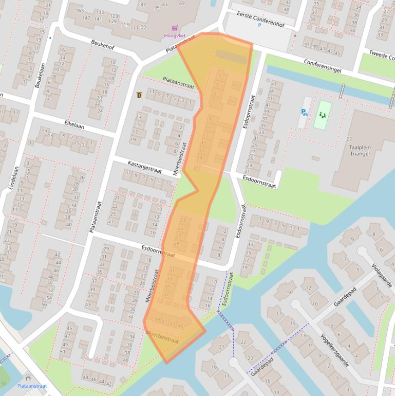 Kaart van postcodegebied 2803TA.