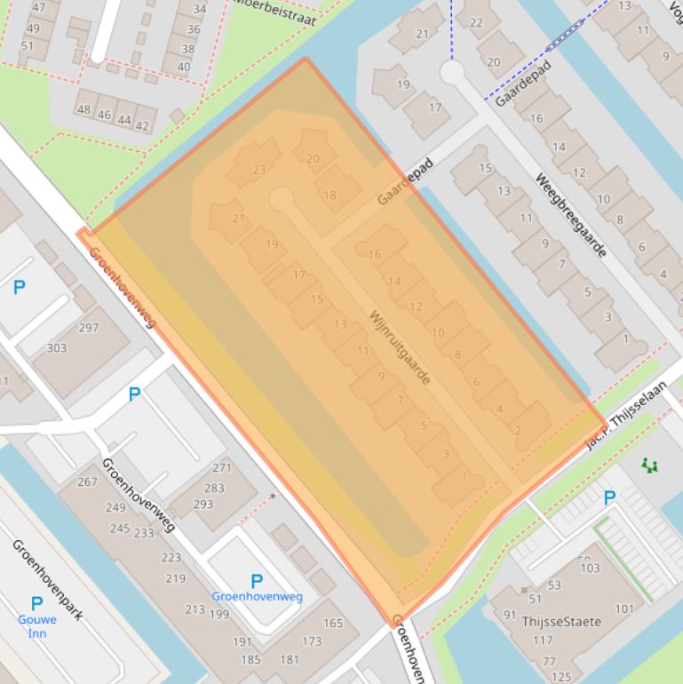 Kaart van postcodegebied 2803TG.