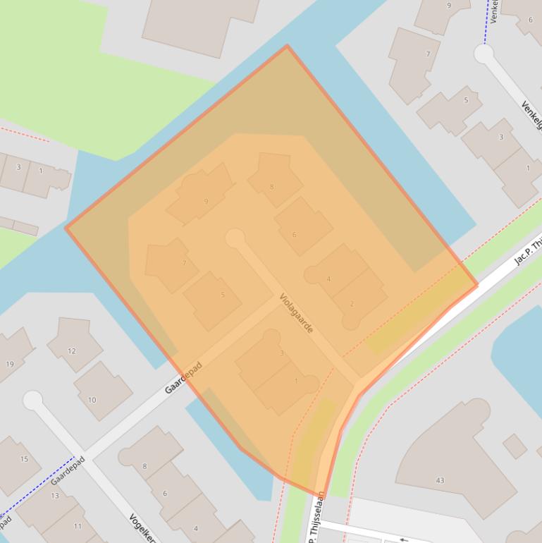 Kaart van postcodegebied 2803TK.