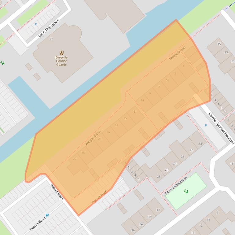 Kaart van postcodegebied 2803VA.