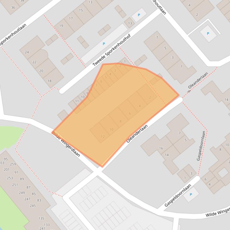 Kaart van postcodegebied 2803VL.