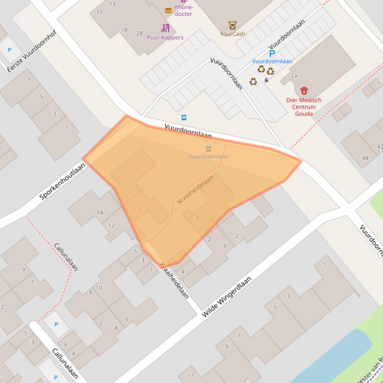 Kaart van postcodegebied 2803VP.