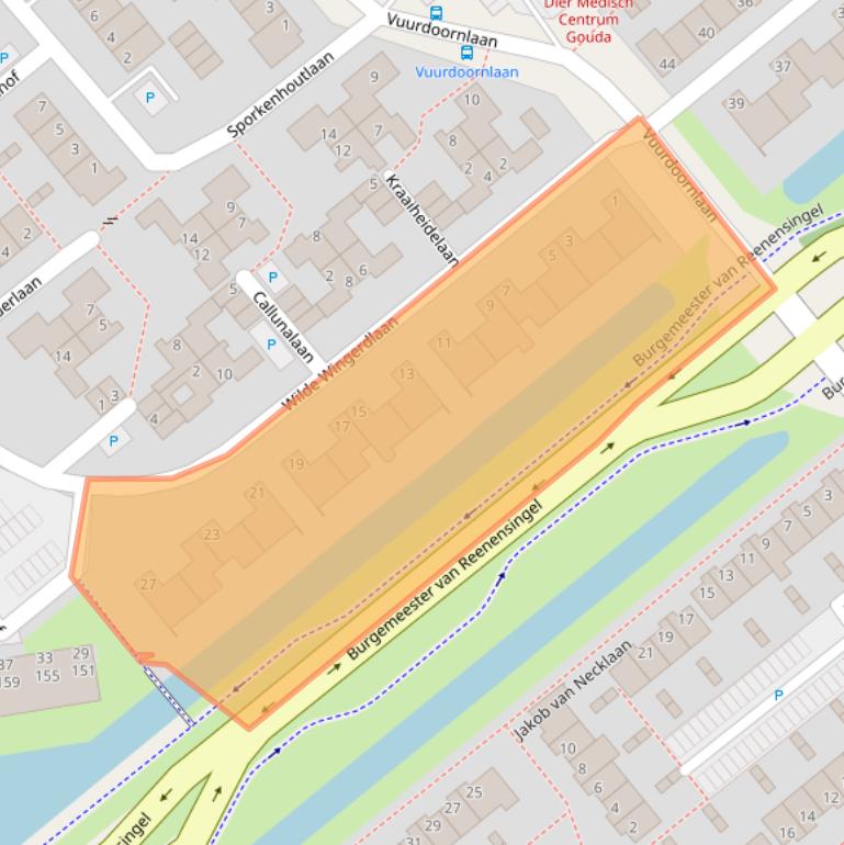 Kaart van postcodegebied 2803VR.