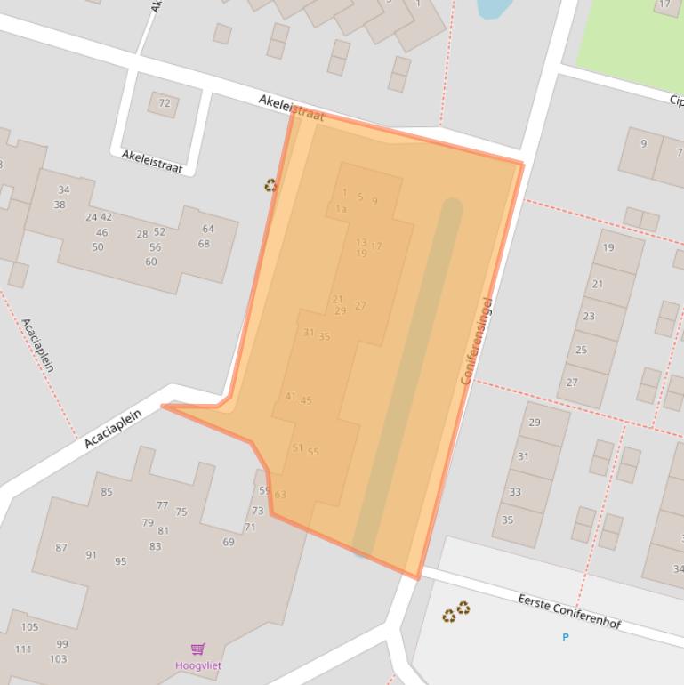 Kaart van postcodegebied 2803WD.