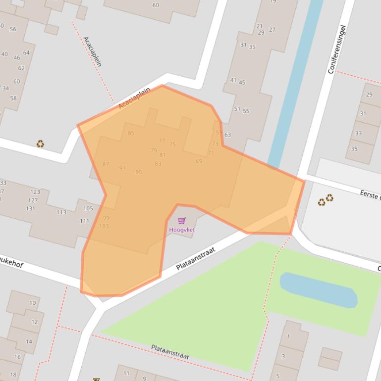 Kaart van postcodegebied 2803WE.