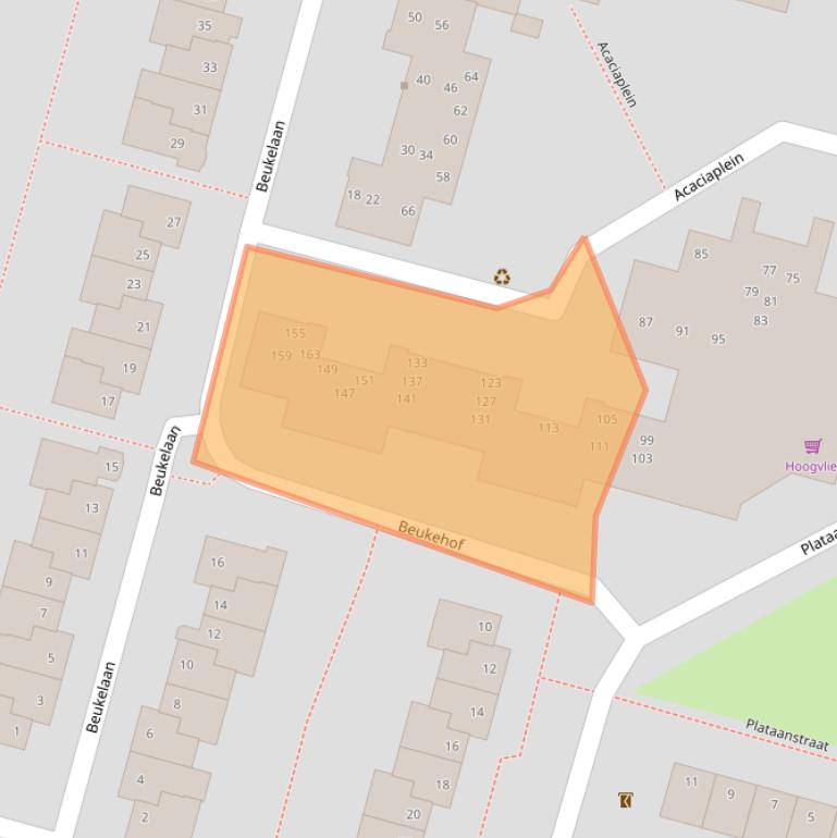 Kaart van postcodegebied 2803WG.