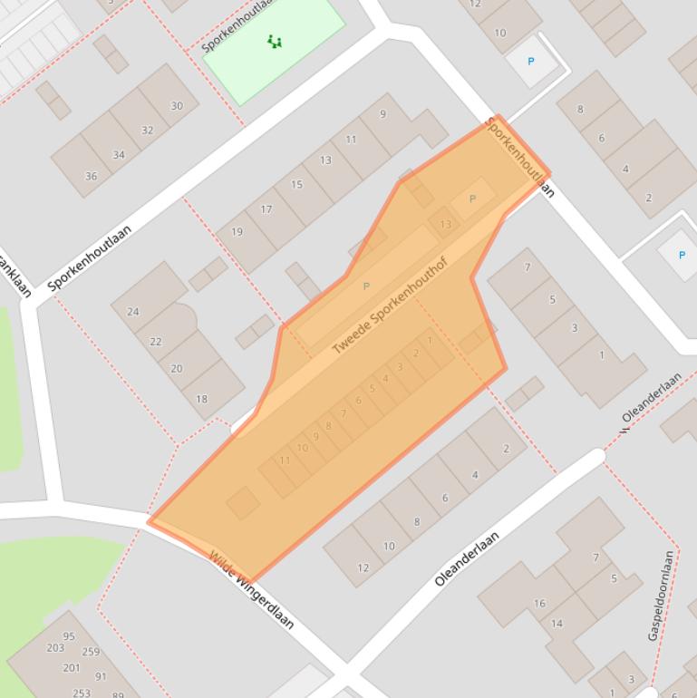 Kaart van postcodegebied 2803WJ.