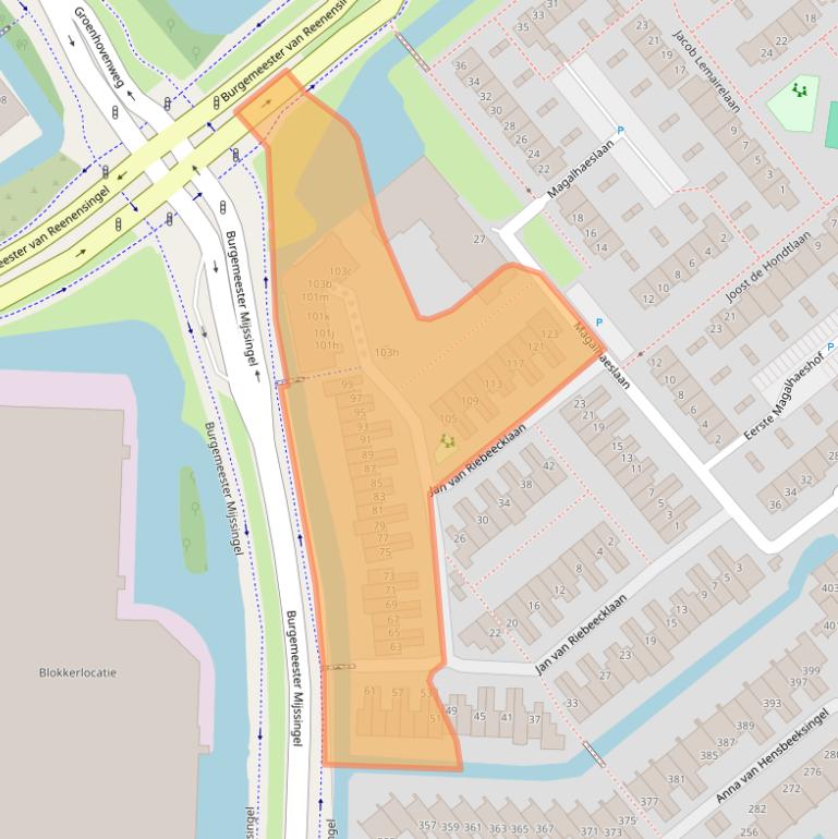 Kaart van postcodegebied 2803WS.