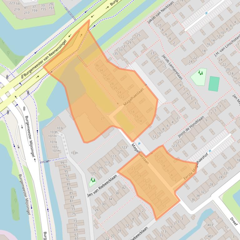 Kaart van postcodegebied 2803XA.