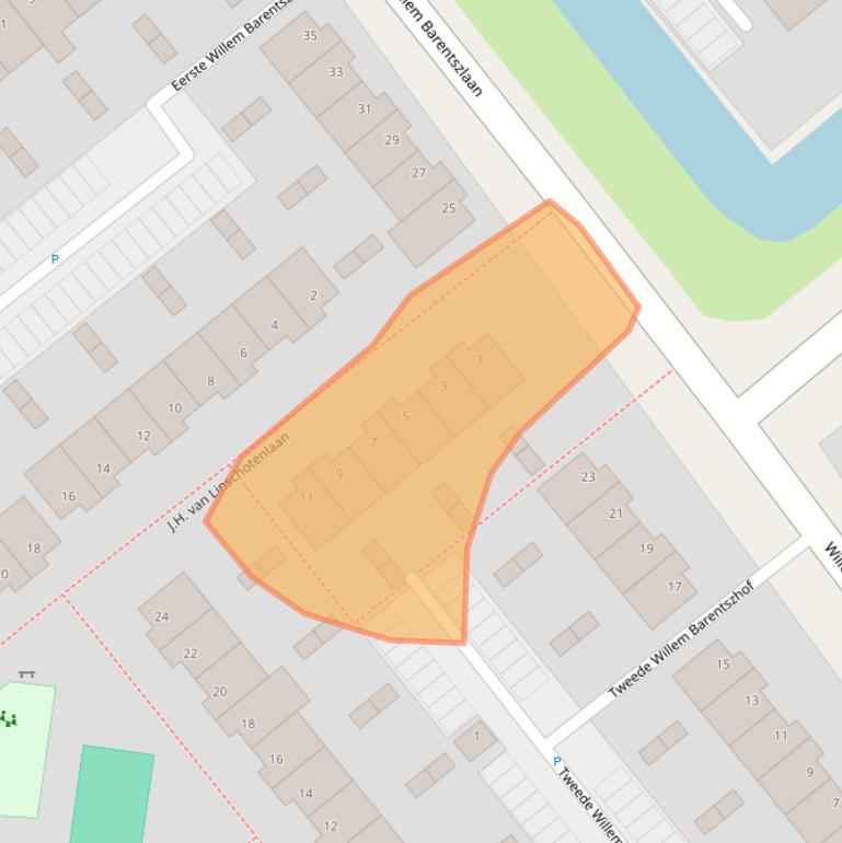 Kaart van postcodegebied 2803XE.