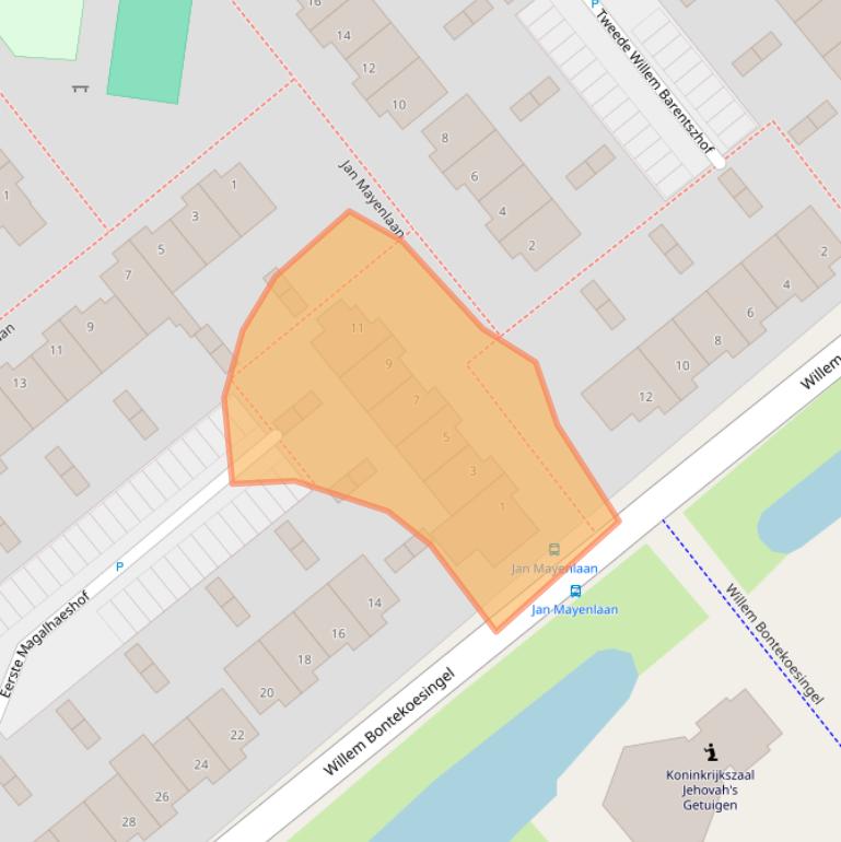 Kaart van postcodegebied 2803XK.