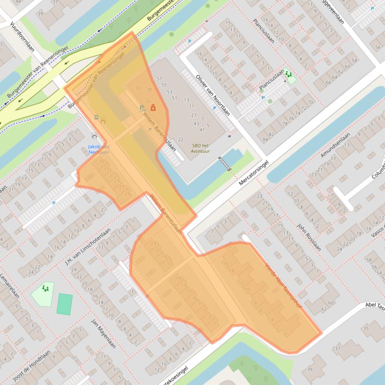 Kaart van postcodegebied 2803XP.