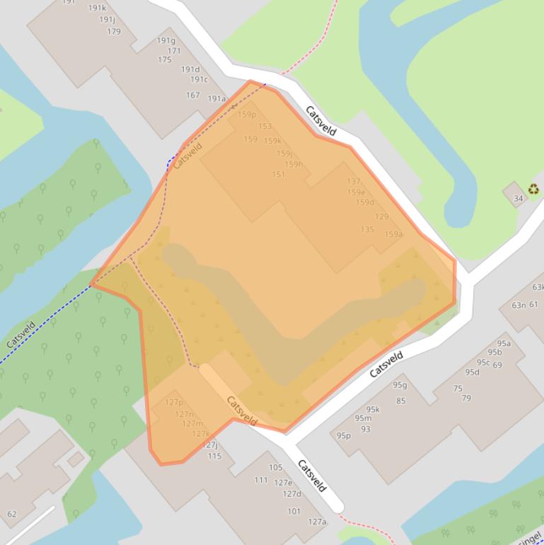 Kaart van postcodegebied 2804BE.