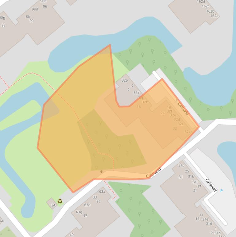 Kaart van postcodegebied 2804BH.