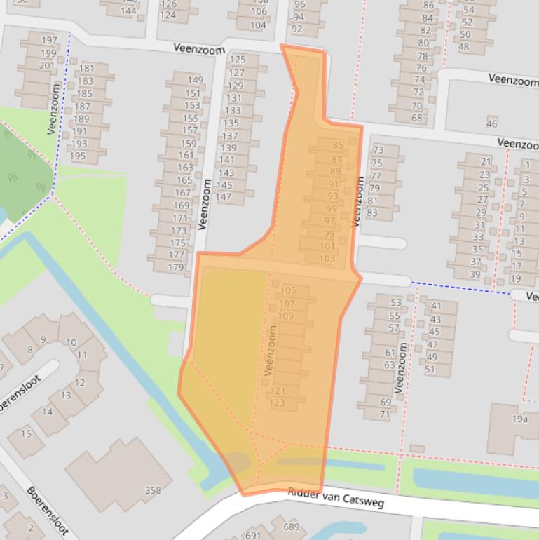 Kaart van postcodegebied 2804CC.