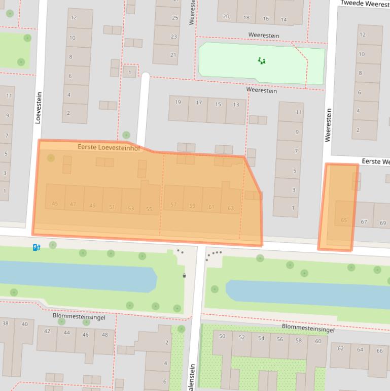 Kaart van postcodegebied 2804EB.