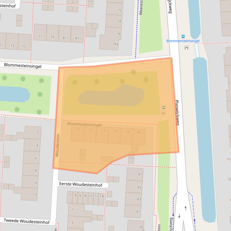 Kaart van postcodegebied 2804EJ.